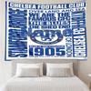 Custom Name Chelsea Football Club Print Tapestry, Backdrop, Easy Setup, Ideal for Bedroom, Office & Living Room, with Aesthetic Wall Hanging Decor.