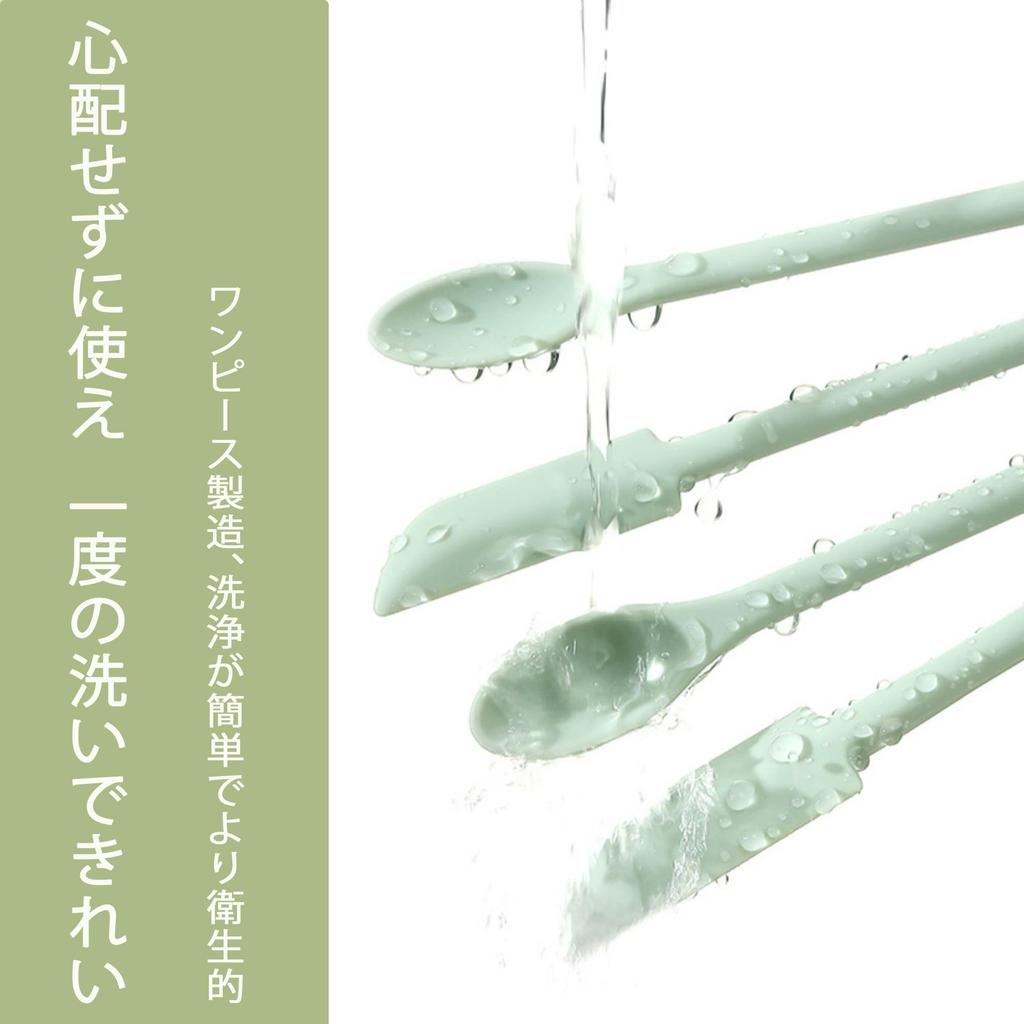 DEVENTORZ Mini Silicone Spatula Long DIY Tool for Wax Stamps Set, Heat-Resistant, Double-Headed, Handle, 3-Piece Set, Cosmetics, Travel, Jam, (Black)