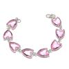 Natürlicher Rosa Kunzit Edelstein Handgefertigtes 925 Sterling Silber Armband 7-8" ASB-2972