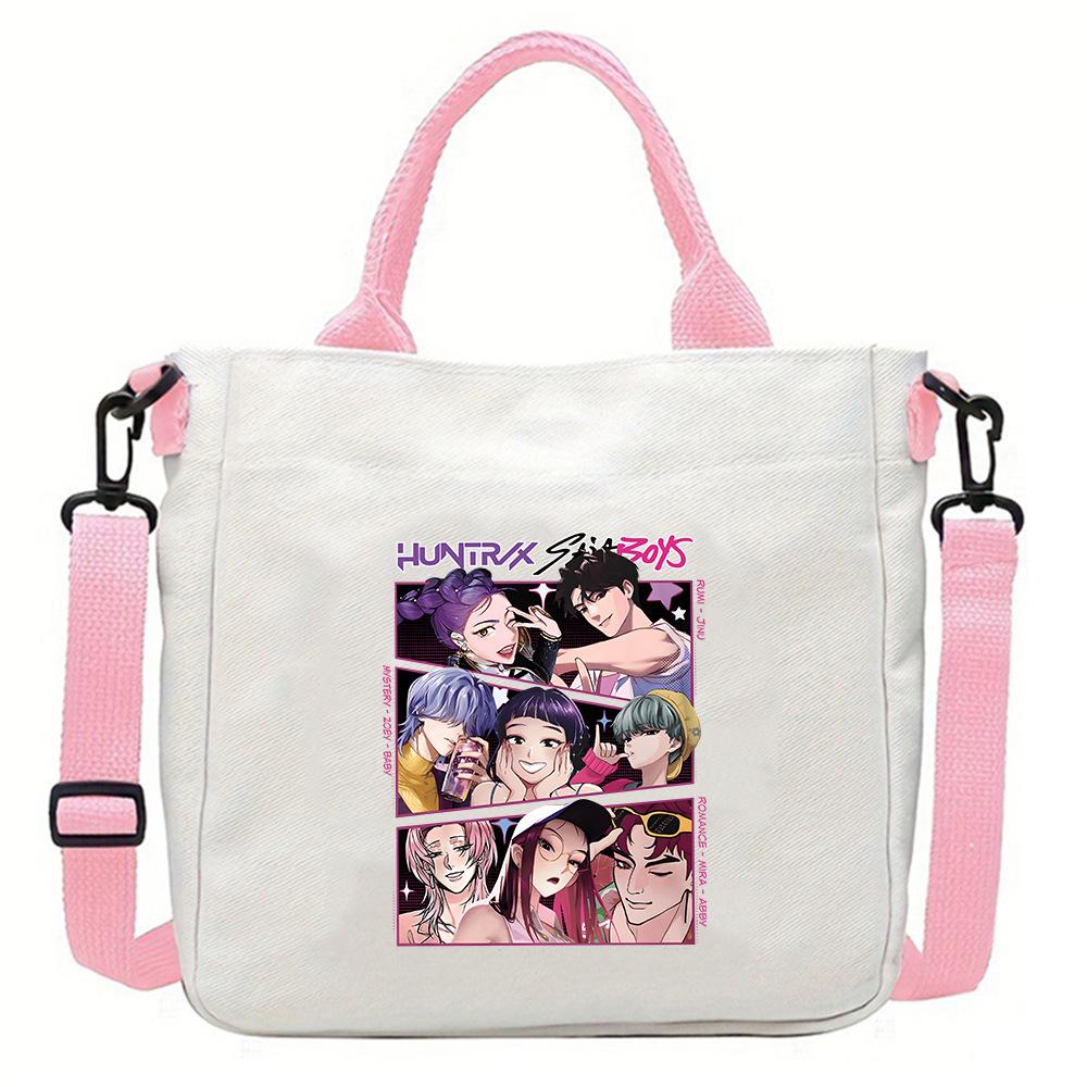 New Popular Movie Kpop Witch Hunting Girl Group Canvas Bag Student Messenger Bag Detachable Shoulder Strap Handbag KTY