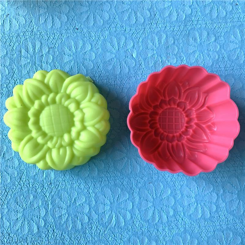 10pcs/lot 5cm Various Flower Designs Silicone Mold Chocolate Pudding Ice Mould Cupcake Cake Tools DIY Mini Soap Candle Molds