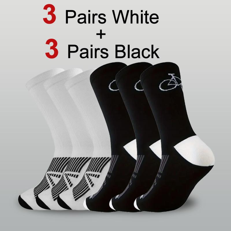 1/6 Pairs Men Women Outdoor Sports Cycling Socks Fashionable Prints Soft Comfortable Sweat Wicking Breathable Running Socks