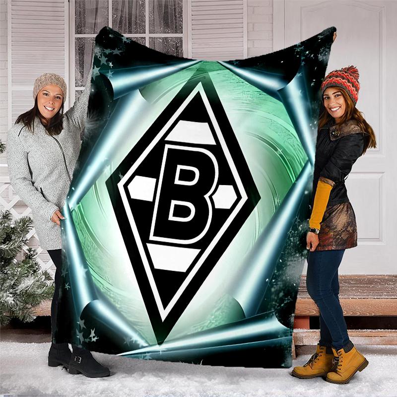 Borussia Monchengladbach logo printed throw blanket—soft,warm;versatile blanket for all seasons—perfect as &air-conditioning throw,nap blanket