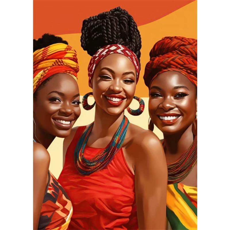 Beautiful African Woman Posters and Prints Canvas Painting Portrait Wall Art Pictures for Living Room Home Decoration No Frame