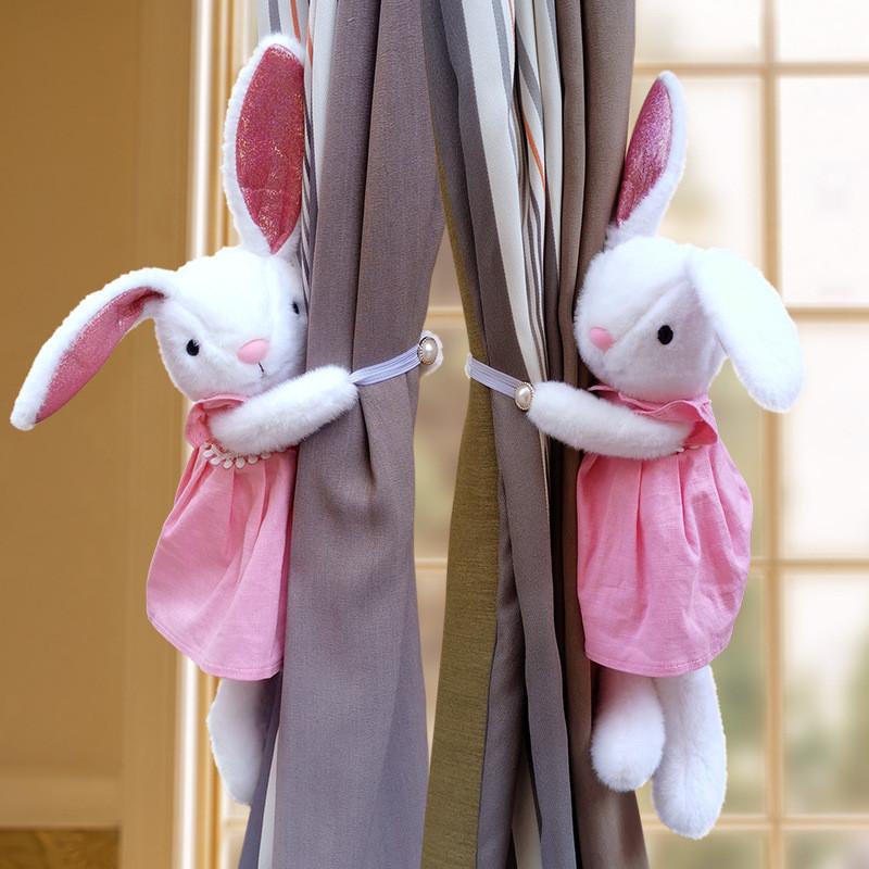 Bella Wear Dress Rabbit Curtain Tieback Animal Doll Toy Childrens Room Decor