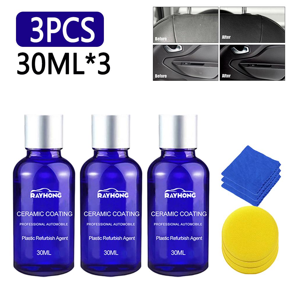 1-3PCS 30ml Plastic Refurbish Agent Car Plastic Parts Crystal Coating Ceramic Coating Refurbishment Cleaning Agent Car Interior