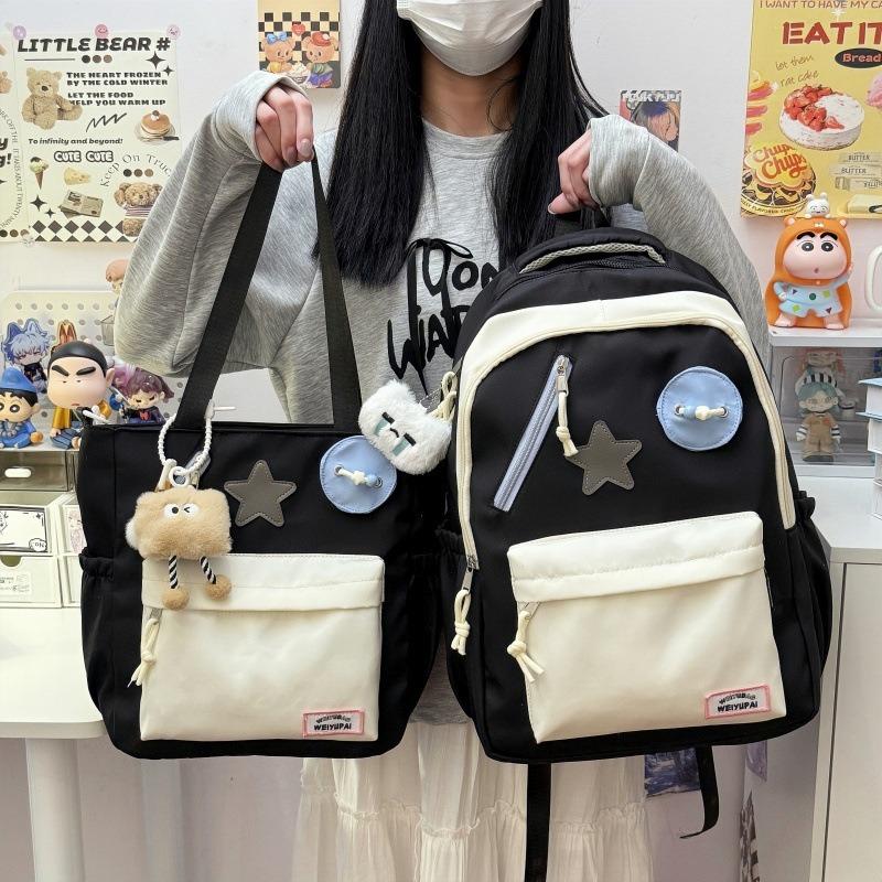 Student Schoolbag, Junior High School High-value Backpack, Niche High School Student Make-up Bag, Two-piece Backpack
