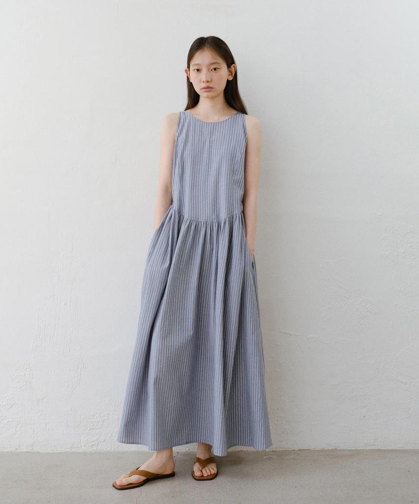 Yulago Stripe Sleeveless Long Dress