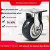 Heavy-Duty Stainless Steel Black Polyurethane Silent Anti-Slip Hand Truck Casters, 18-inch Wear-Resistant.