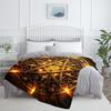 Golden pentagram mystic symbol magic ritual flannel blanket occult art blanket spiritual decor esoteric design throw blanket for