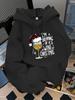 Unisex Fall Autumn Christmas Wine Glass Playful Text Print Kangaroo Pocket Graphic Hoodie Hooded Sweatshirt Print Casual Top for