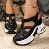 Sandali Romani da Donna con Intagli Piattaforma Zeppa Scarpe per Signore Taglie Grandi Casual Fondo Spesso Rialzanti