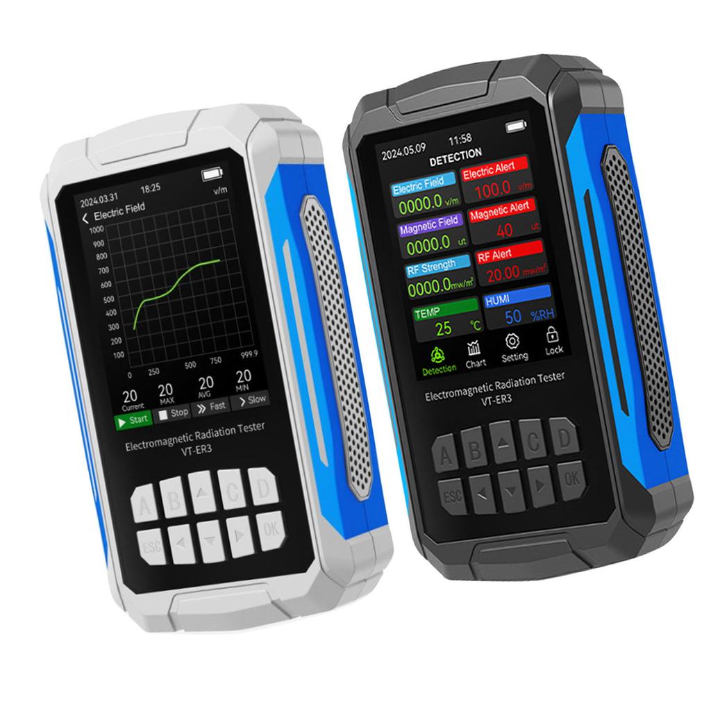 Electromagnetic Field Radiation Detector 2.8in TFT Color Display Rechargeable 5 In 1 Radiation Dosim