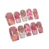 3D Floral Gradient Ocean Style Press-On Nails Sweet French Tips Women Cute Chic Nail Art Set