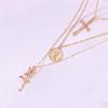 Fashion Cross-Border Sold Jewelry Fashion Cross Queen Head Pendant Necklace Female Elegant Multi-Layer Rose Necklace