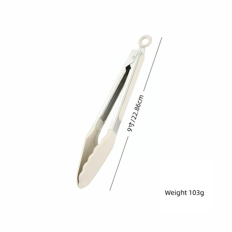 High-Temperature Resistant Stainless Steel Silicone Kitchen Tongs for Stir-Frying and Grilling