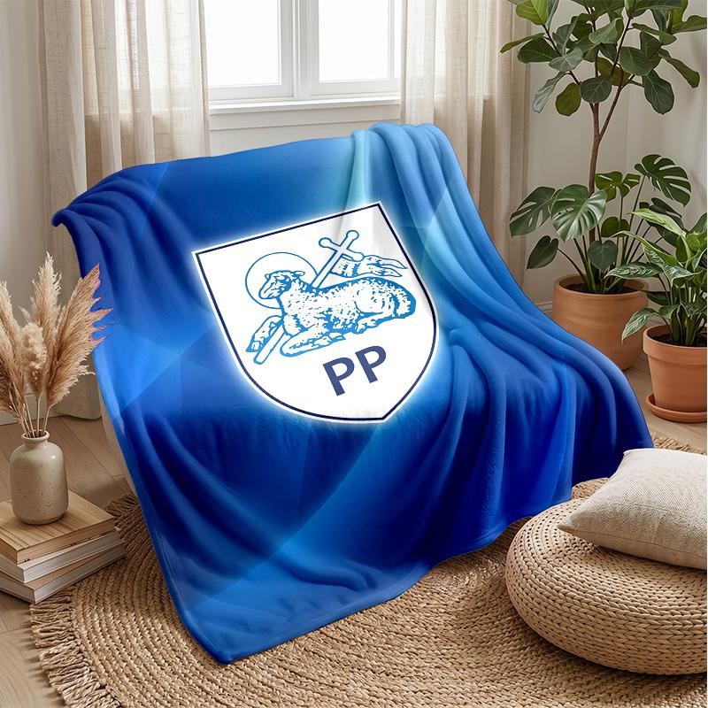 Preston North End Football Print Flannel Blanket, Soft Warm Lightweight Throw Blanket for Sofa Bed Camping