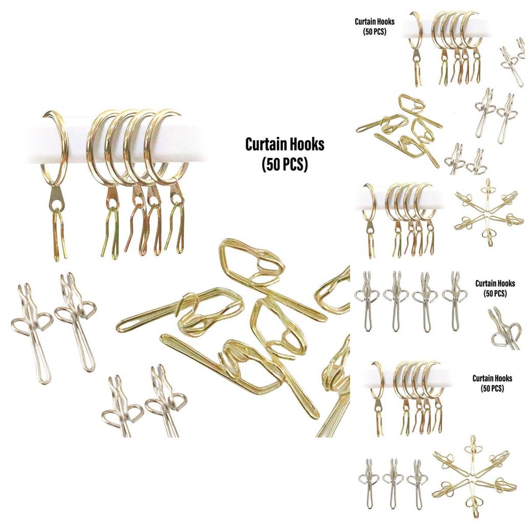 50-pack metallgardinkrokar Hållbara och mångsidiga gardintillbehör