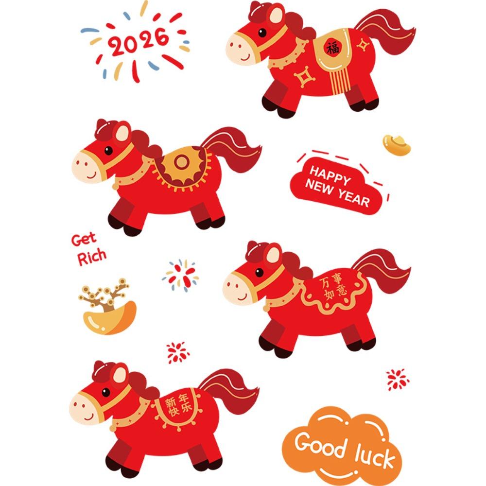

Waterproof Glass Electrostatic Film Large Size 2026 Horse Year Stickers Car Decoration
