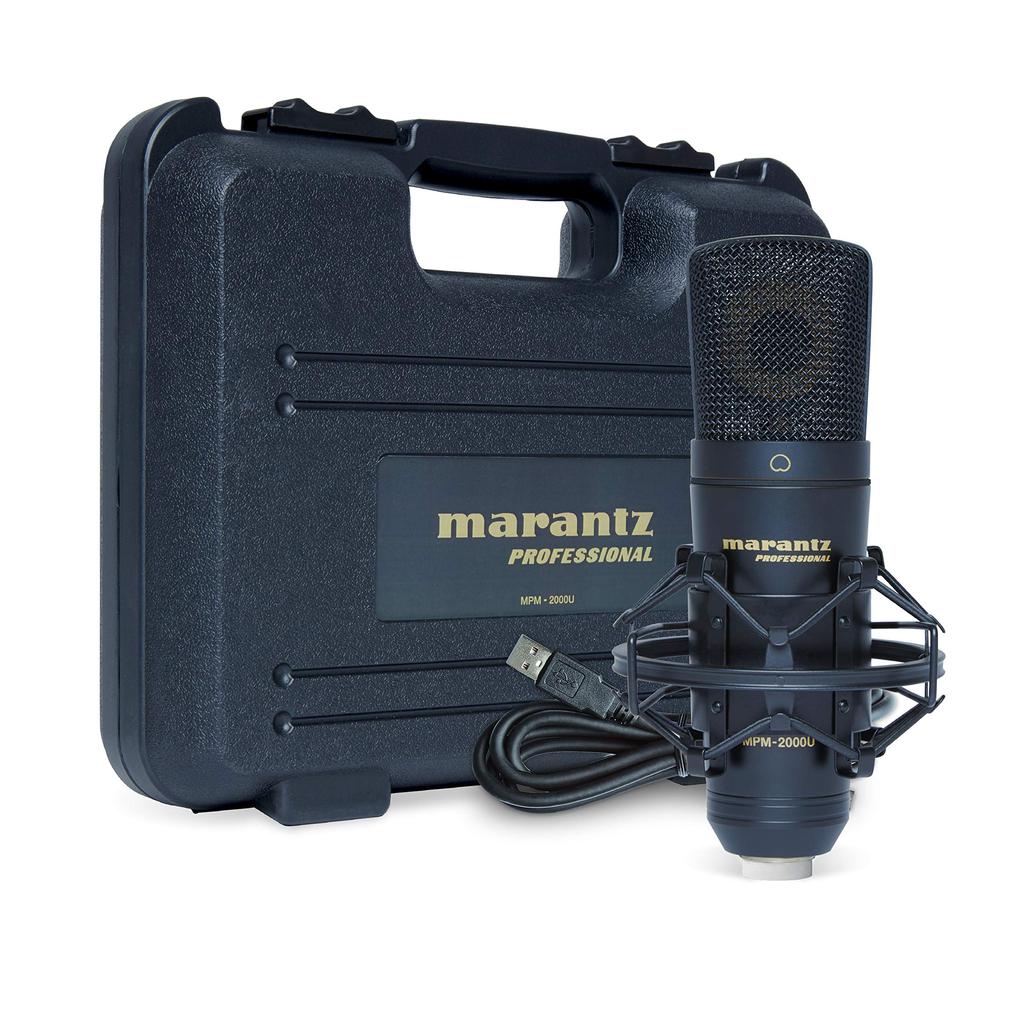 Marantz Pro MPM2000U USB-Kondensatormikrofon für Gaming, Telearbeit, DAW-Aufnahmen und Streaming, inklusive Spinne und Aufbewahrungskoffer