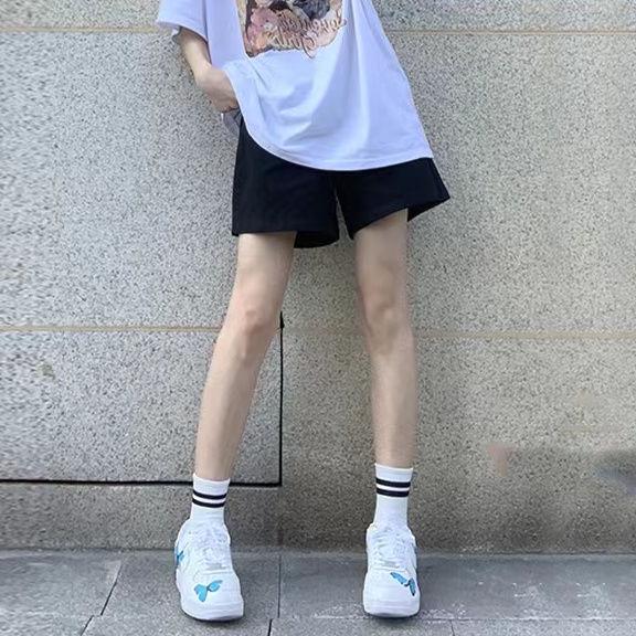 

Spicy Girl Color-Block High-Waisted Ruched Shorts - Women s 2026 Summer Elastic Hip-Hugging Hot Pants AAB Black