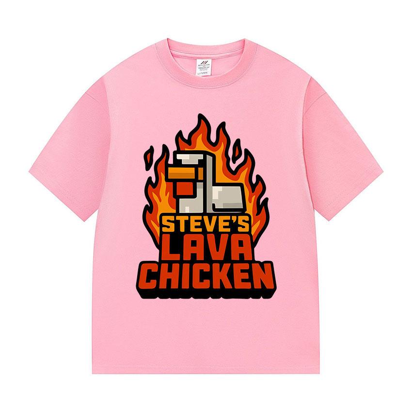 Steve‘s Lava Chicken Jockey Funny Meme T Shirts Men Women Fashion Humor Cotton T-shirts Vintage Oversized Short Sleeve Tops Tees
