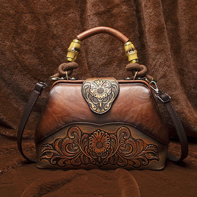 

Женская сумка в винтажном стиле с цветочным узором, модная сумка через плечо из ПУ