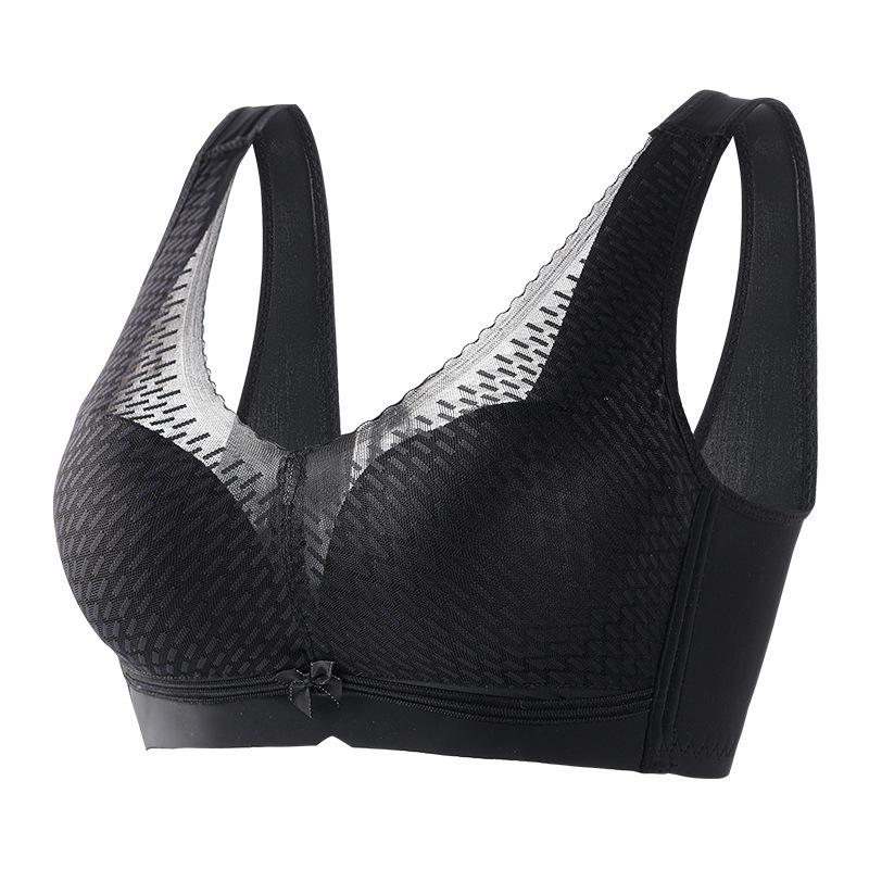 

Lace Adjustable Wide Shoulder Strap Traceless Steel Rim Anti-sagging Breast Bras Cover 40/90B чорний