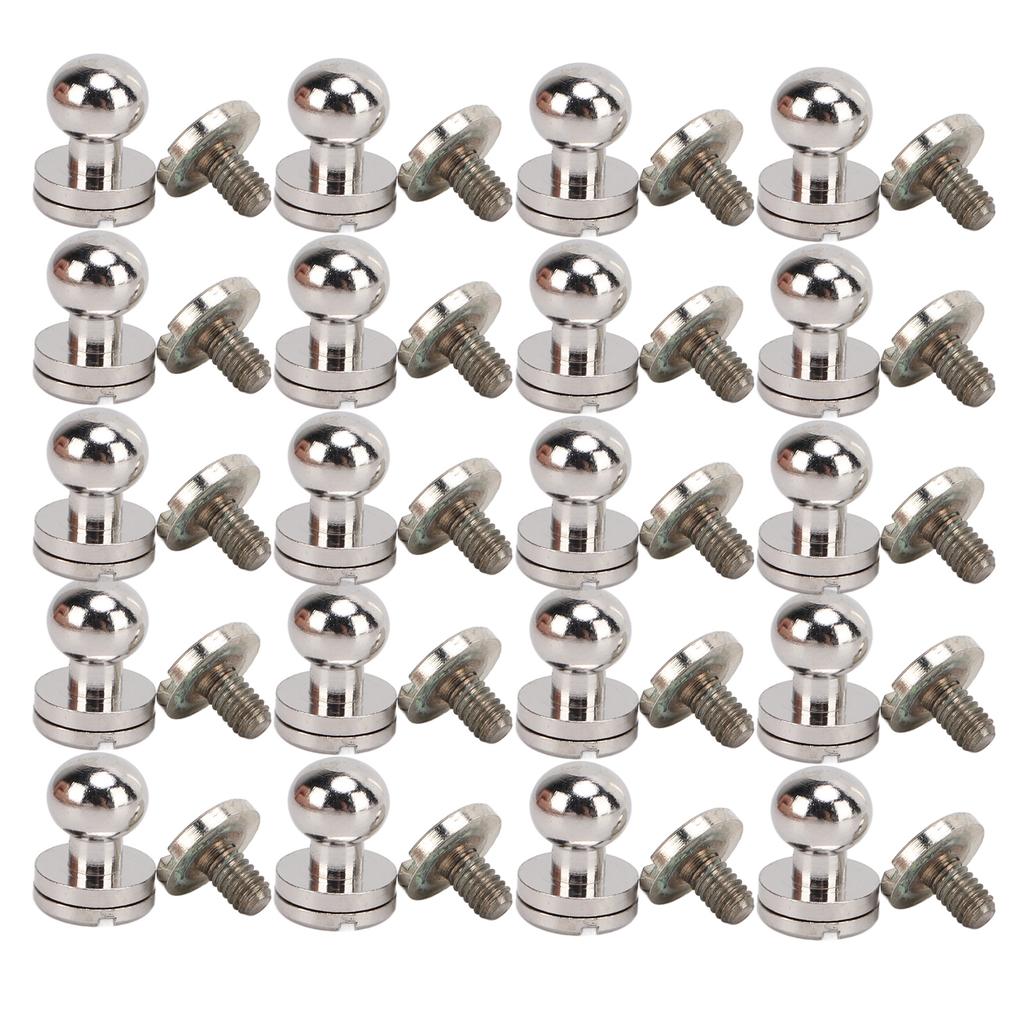 20set Brass Rivets Silver Abrasion Resistance Projects Accessories for Belt Handbags