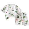 Summer Dinosaur Cartoon Boys Girls Short Sleeve Shorts Set With Soft Cotton For Toddler Play