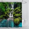 Modern 3D Printing Forest Refreshing Scenery Shower Curtain Waterproof Landscape Green Plant Mountain With Hooks Bathroom Decor