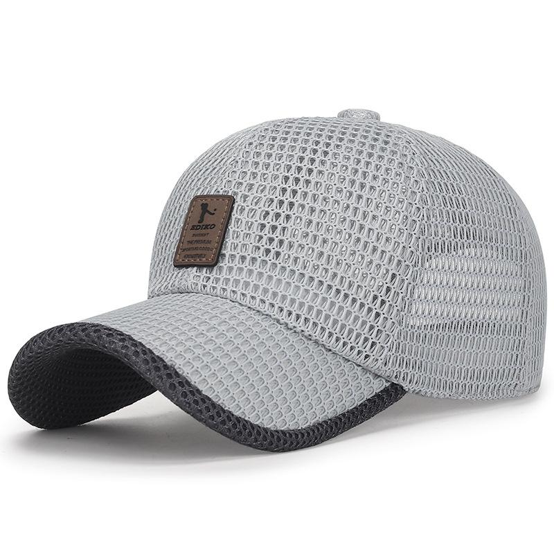 Summer Breathable Checkered Mesh Baseball Hat Men's Summer Travel Sun Protection Hat Fishing Baseball Hat