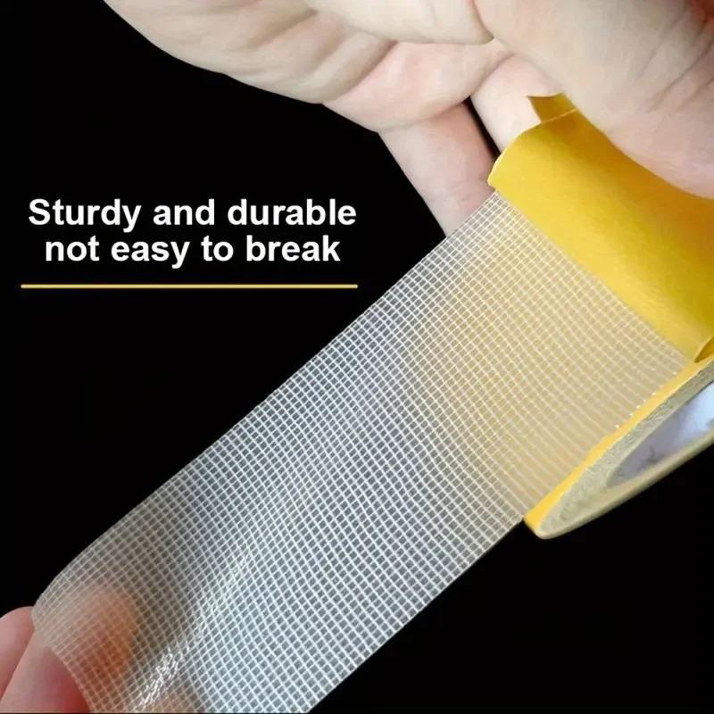 10/20/30/40/50mm Strong Fixation Double Sided Tape Heavy Duty Translucent Mesh Waterproof Traceless Powerful Grid Carpet Adhesive Tape