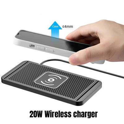 Caricabatterie Wireless per Auto in Silicone Antiscivolo per iPhone 16 15 14 13 12 Samsung Stazione di Ricarica Rapida Wireless per Telefono Auto