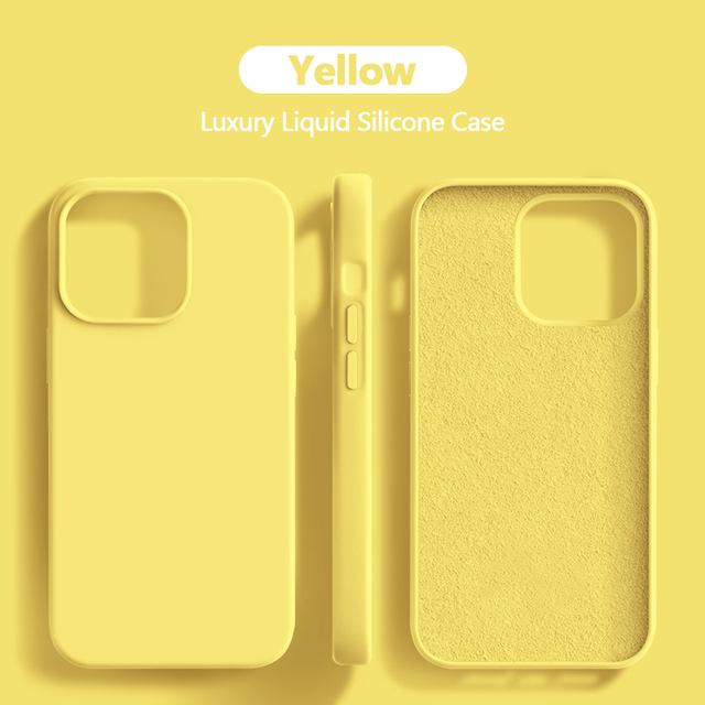 Luxury Liquid Silicone Case For iPhone 15 14 13 12 11 Pro Max Case For iPhone 13 12 mini X XR XS MAX 8 7 Plus Shockproof Cover
