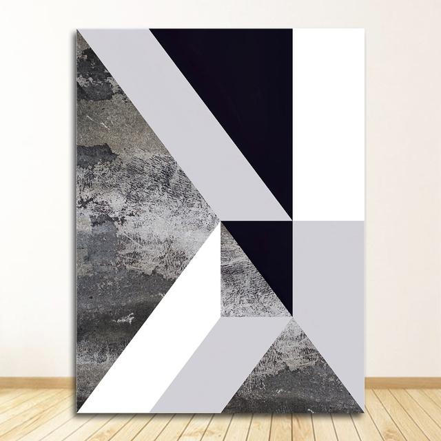 Living Room Decorative Painting Unframed Black And White Geometric Figure Nordic Style Posters Art Canvas Pictures For