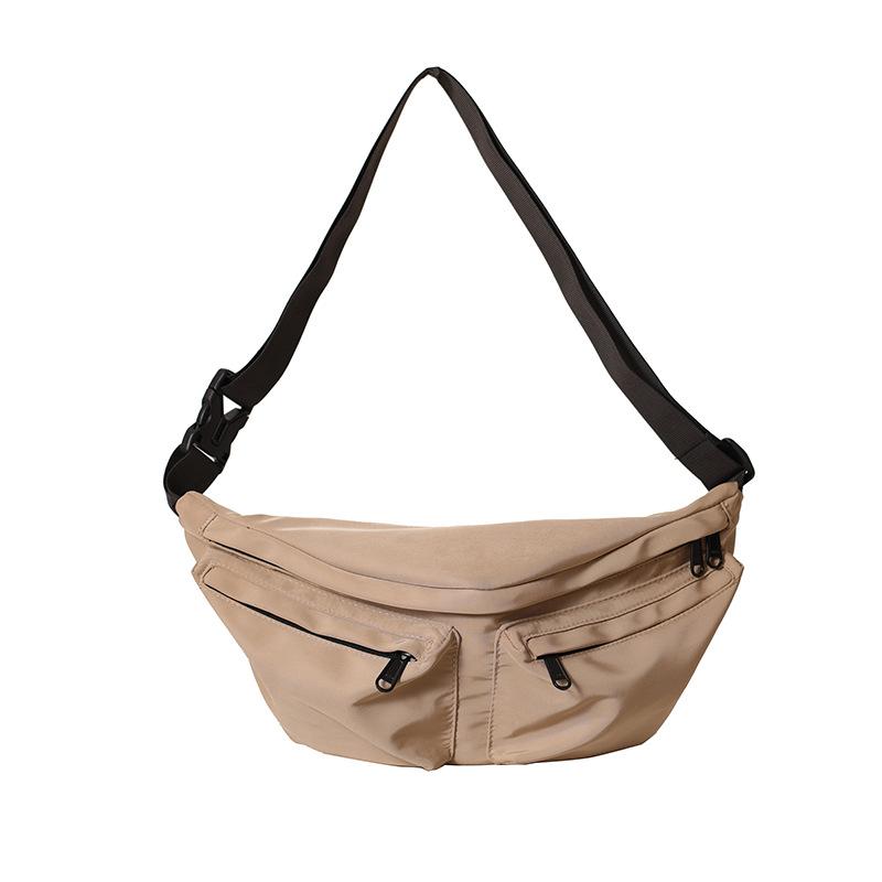 Trendy Brand Sports Small Satchel 2025 Spring New Versatile Solid Color Shoulder Small Satchel Chest Bag Waist Bag Women