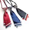 High-Quality Rhinestone Flower Striped Collar Bow Tie - European & American Academy Style