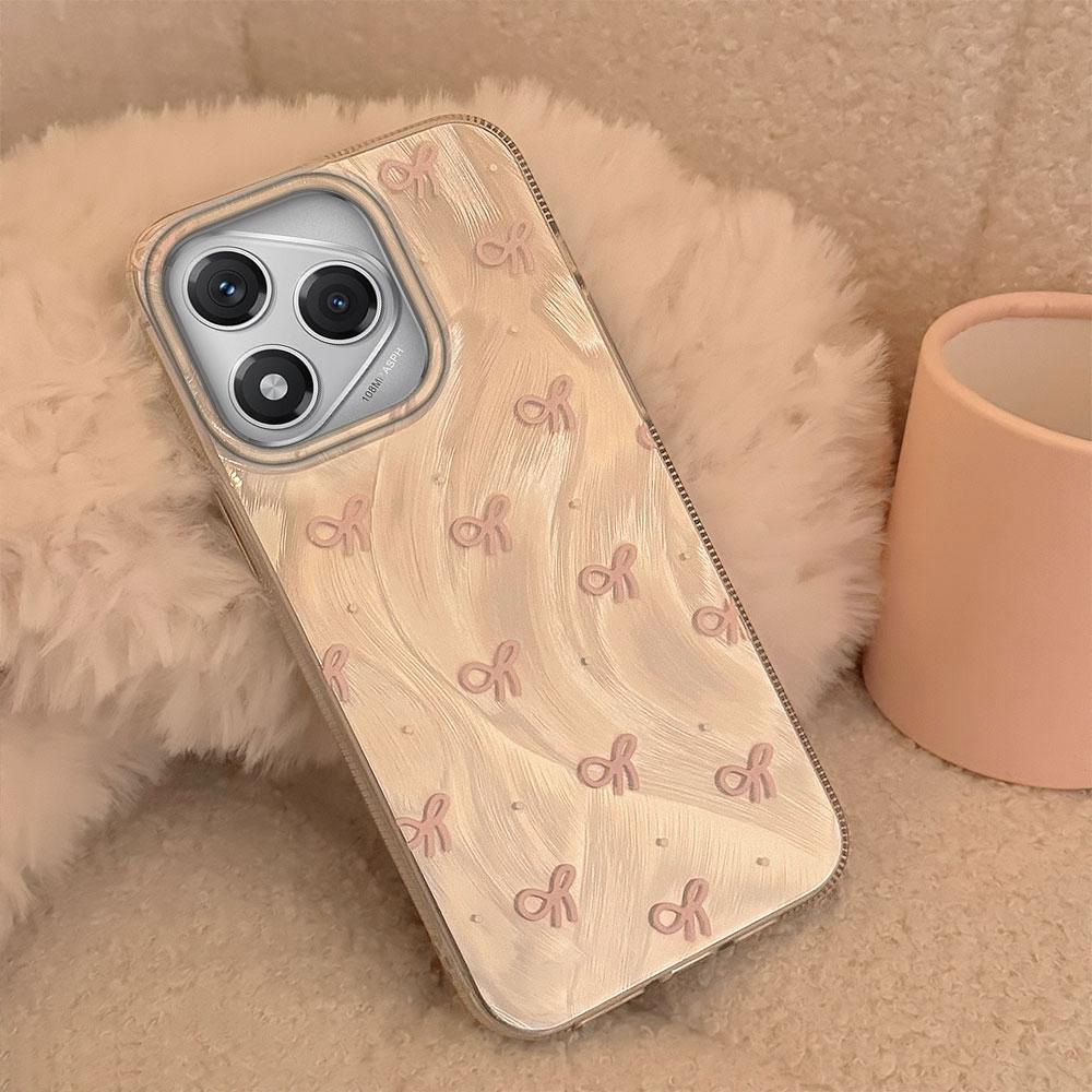 Laserowe Srebrne Vintage Kolorowe Etui na Telefon z Kokardką dla Honor 400 200 Pro Magic 7 6 5 Lite X9a X9b X9c X8a X8b X8c Tylna Silikonowa Pokrywka