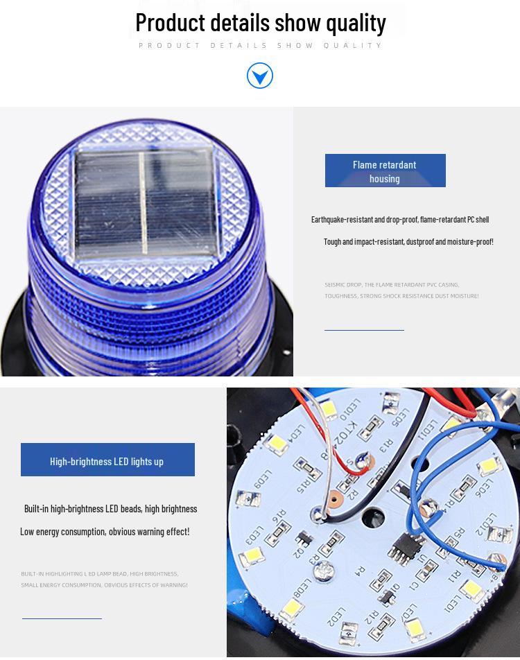 Magnetic Mount LED Solar Strobe Light for Car Roof & Traffic Barriers