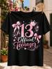 13 Official Ager Graphic Large Pink Numbercrown Bows Hearts And Stars Sparkling Watercolor  Unisex All Tshirt