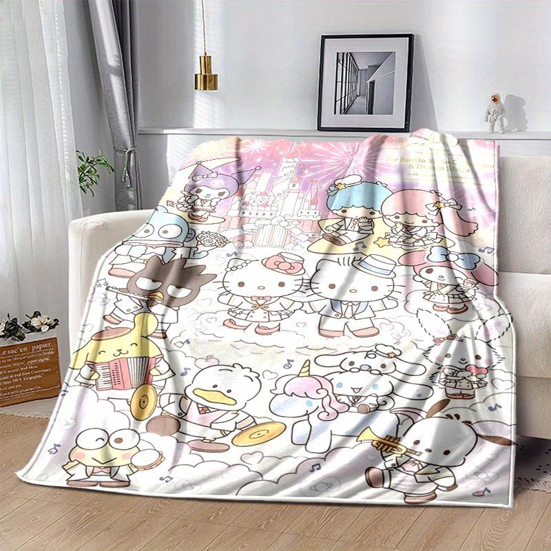 1pc, Sanrio Charming Cartoon Characters Home Decor Blanket: Perfect Gift for Bedroom, Living Room, Travel, Camping, Car, Beach & Office Naps, Cozy Fla