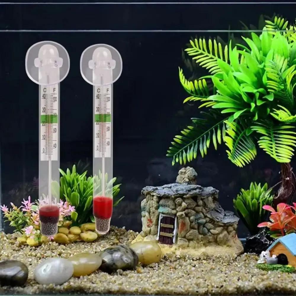 Submersible Glass Aquarium Thermometer Floating with Suction Cup Water Thermometer Waterproof Fish Tank Thermometer
