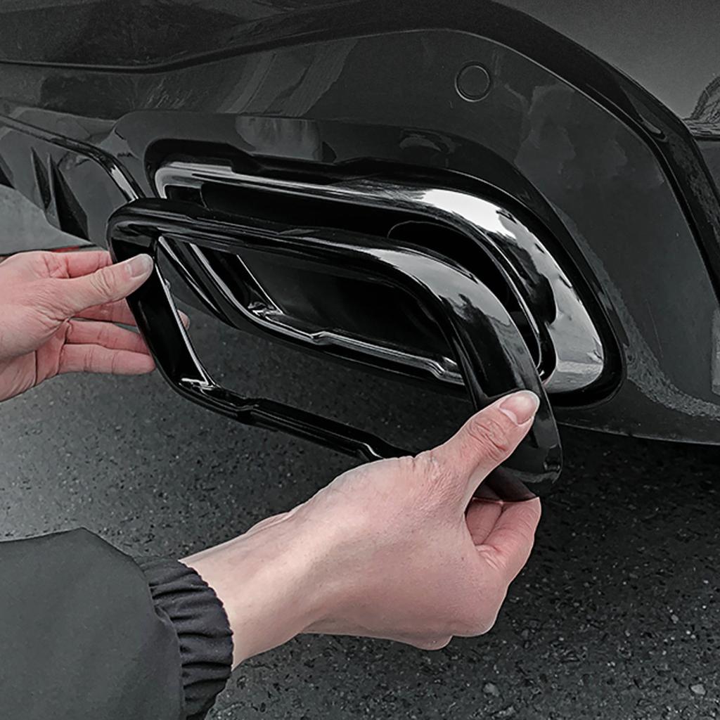 2Pcs Exhaust Mufflers Tail Pipe Cover For 2019-2023 B MW X5 G05 X6 G06 X7 2019-2023 Black