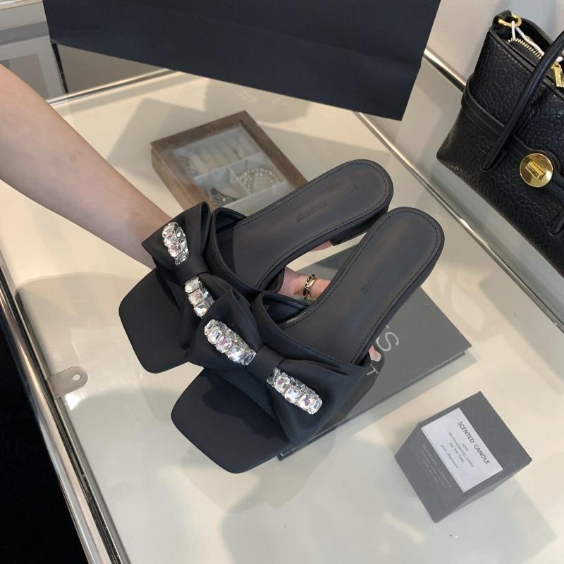 Fashion Slippers Women Summer Flat Shoes Female Slides Low Pantofle 2025 Rome Cotton Fabric Hoof Heels Rubber PU Shoes Slippers Flat Sli