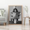 Bathroom Funny Monkey Black and White Bathtub Animal Reading Newspaper Posters Canvas Painting Wall Art Pictures Home Decor