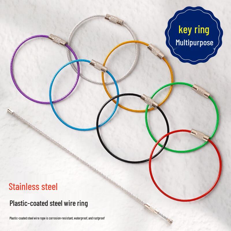 Stainless Steel Coated Wire Keychain Rings