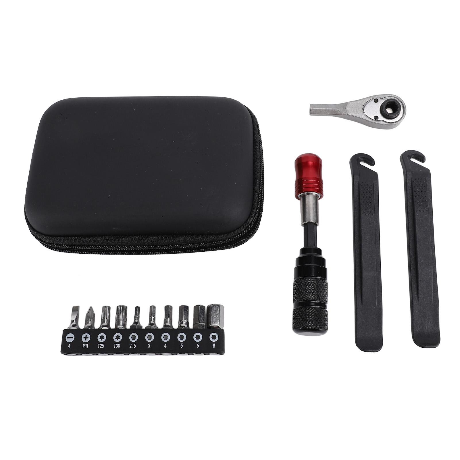 Bike Ratchet Wrench Set Magnetic Quick Release Forward Reverse Rotation Anti Slip Handle Ratcheting Wrench with 10 Bits