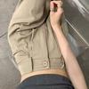 Petite Yamamoto Wide-Leg Pants for Women, High-Waisted Cotton Linen, Drapey Slimming Style, Perfect for Spring/Autumn, Suited for 145cm Height.