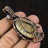 Evil Eye Plume Agate Copper Wire Wrapped Pendant Moonstone Copper Jewelry Handmade Pendant Moonstone Pendant Evil Eye Jewelry Gift For Mom